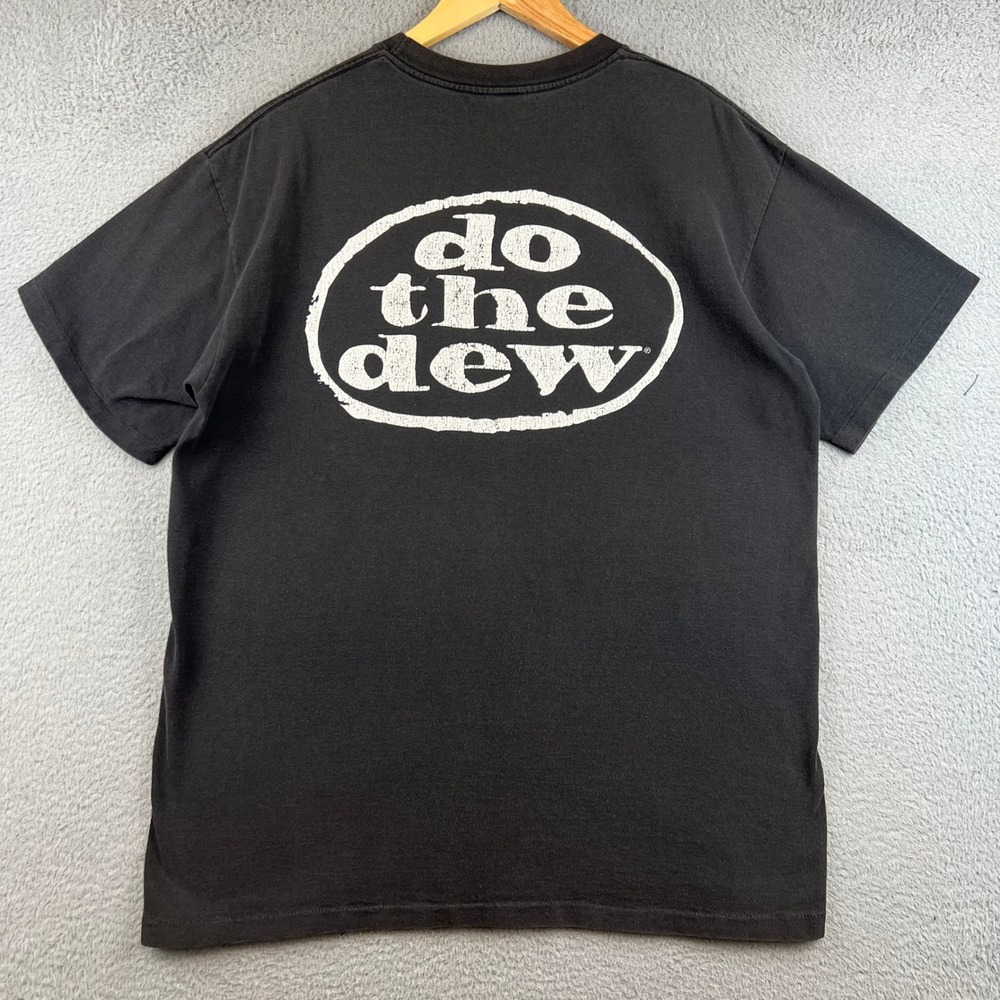 Vintage Mountain Dew T Shirt Mens L XL Black Do The Dew Graphic Tee Made in USA